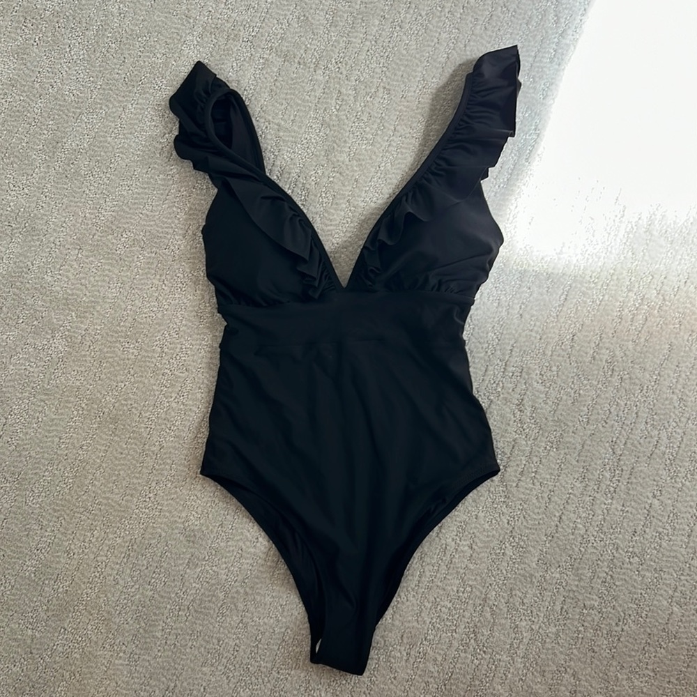 H&M Black v neck swimsuit. New with tags.